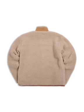 Sherpa Full Zip Fleece Coffee Jacket