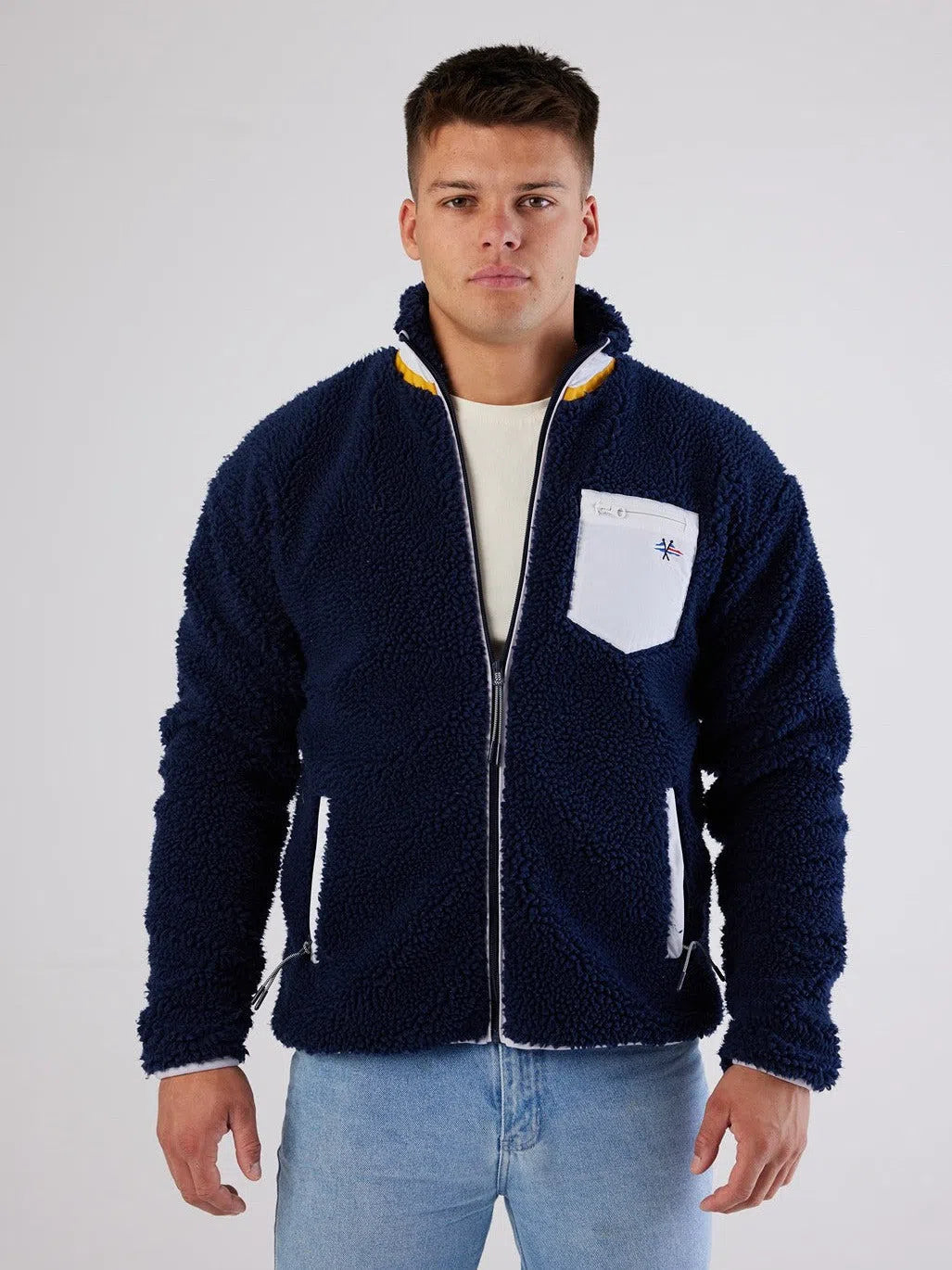 Sherpa Full Zip Fleece Dark Navy Jacket