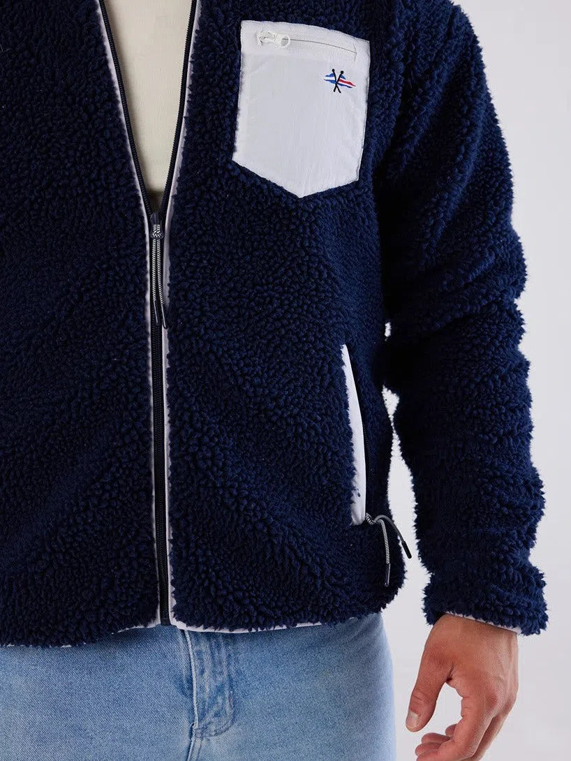 Sherpa Full Zip Fleece Dark Navy Jacket