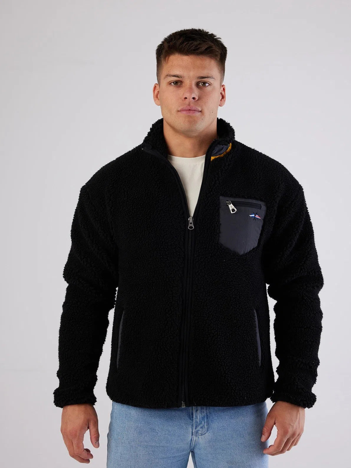 Sherpa Full Zip Fleece Black Jacket