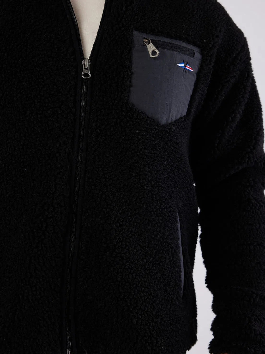 Sherpa Full Zip Fleece Black Jacket