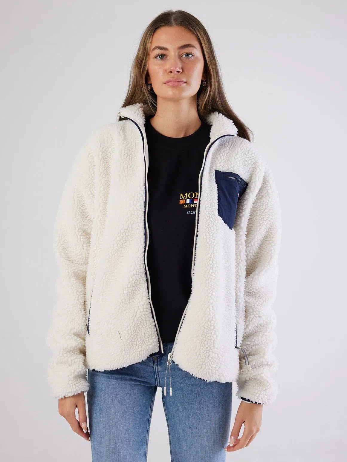 Sherpa Full Zip Fleece Fleece Cream