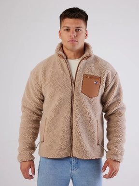 Sherpa Full Zip Fleece Coffee Jacket