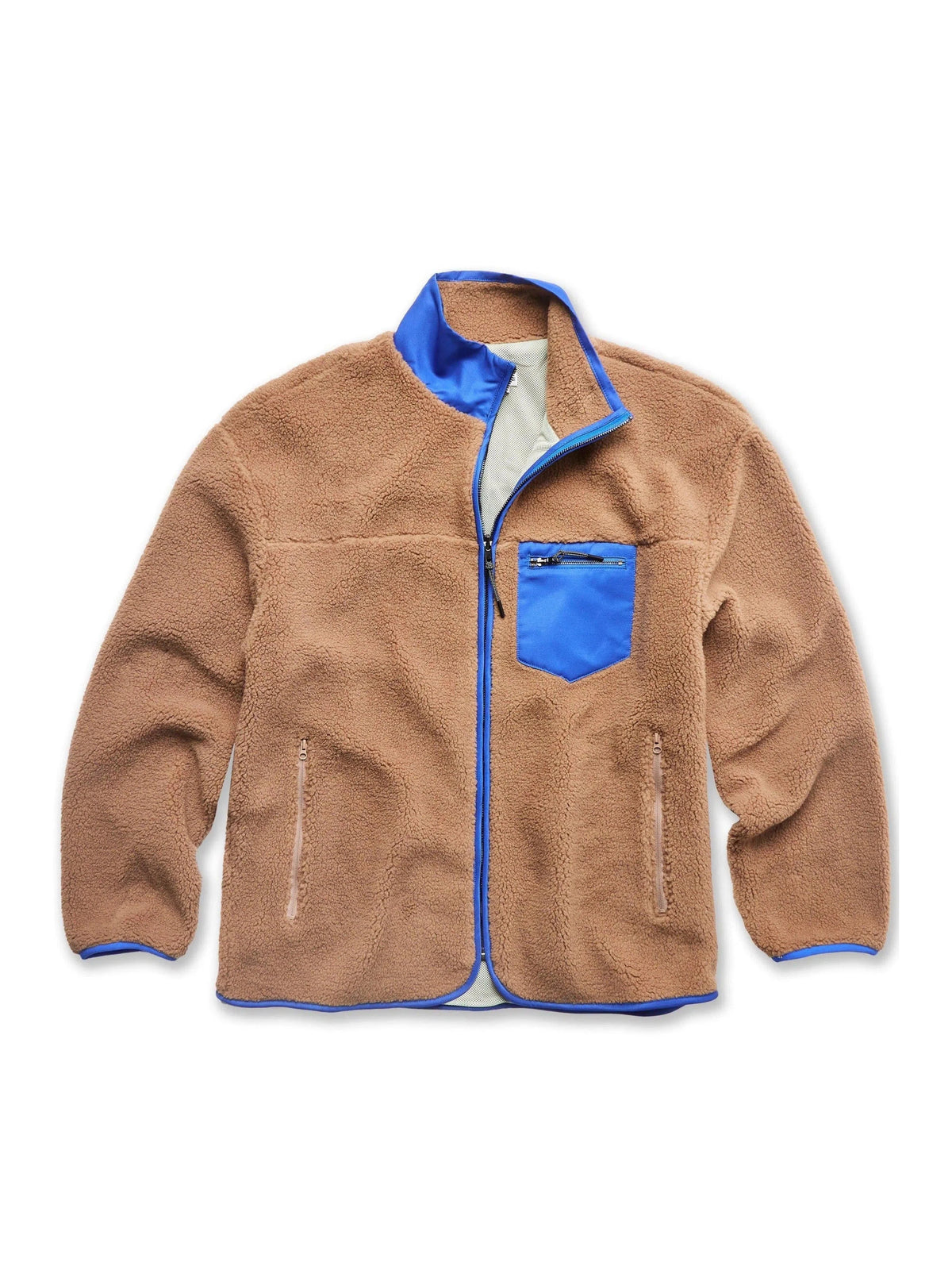 Sherpa Full Zip Fleece Beige Jacket