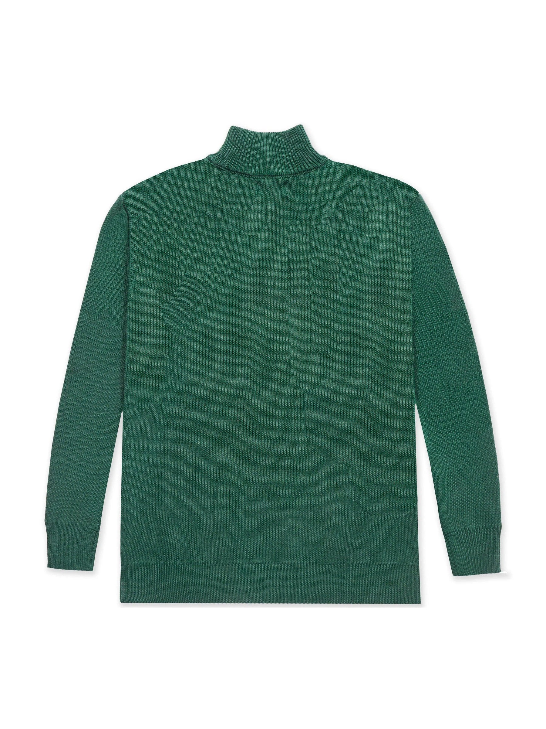 Knit 1/4 Zip Green