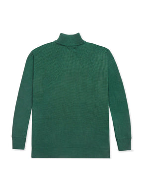 Knit 1/4 Zip Green